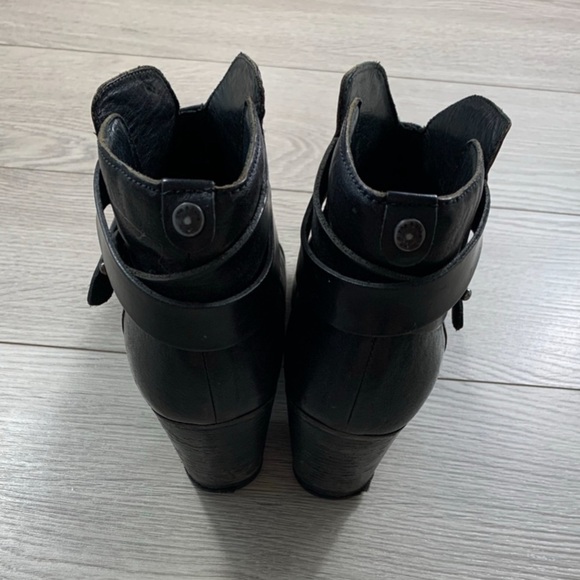 Rag & Bone Black Harrow Leather Heeled Boots - Picture 5 of 13